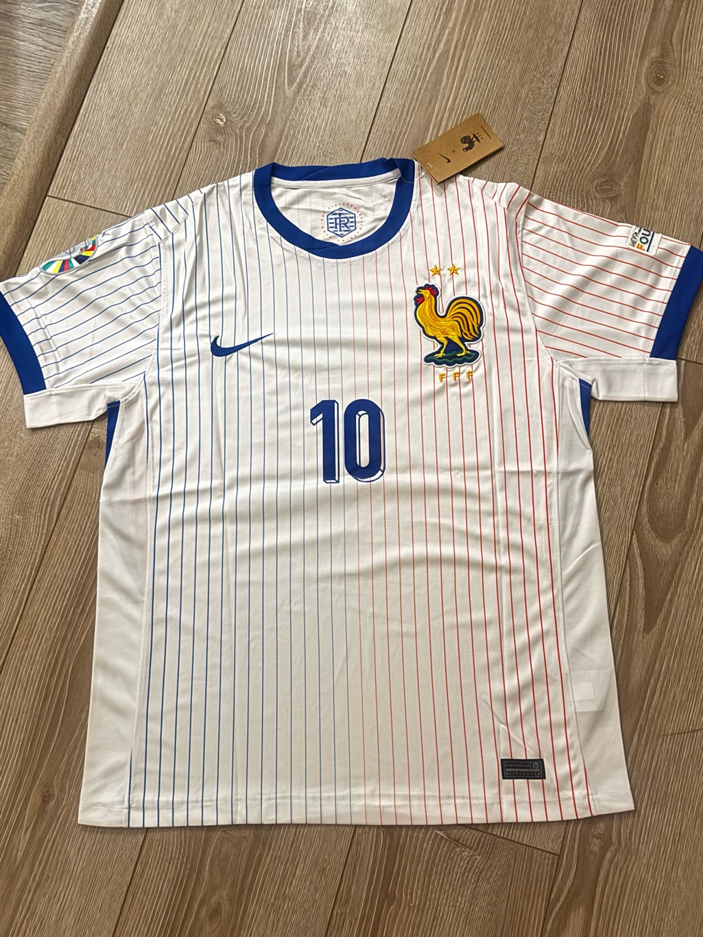 France Style Soccer Jersey #10 Mbappe Men’s Size S White Football Shirt New